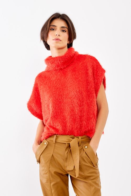 Blusa Malha Textura - Vermelho Candy