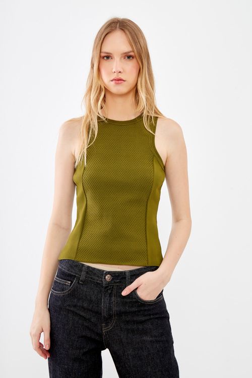 Regata Tricot Textura - Verde Moss