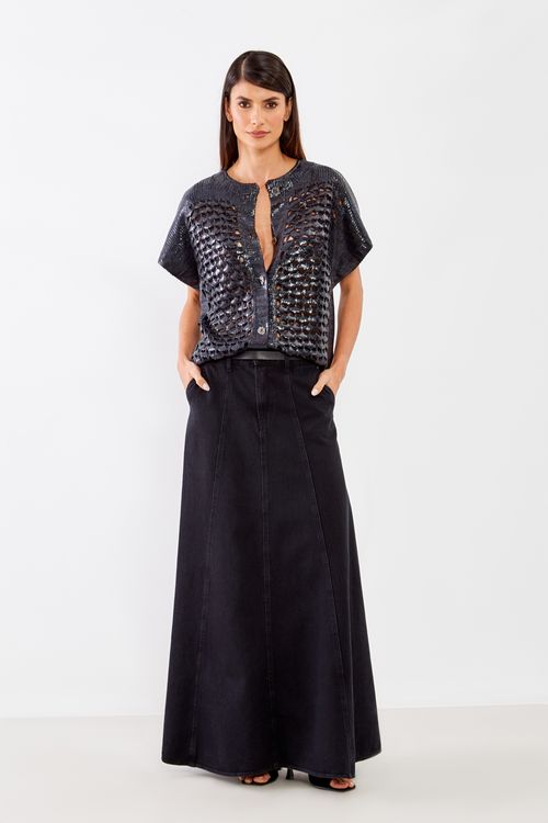 Colete Tricot Foil - Preto