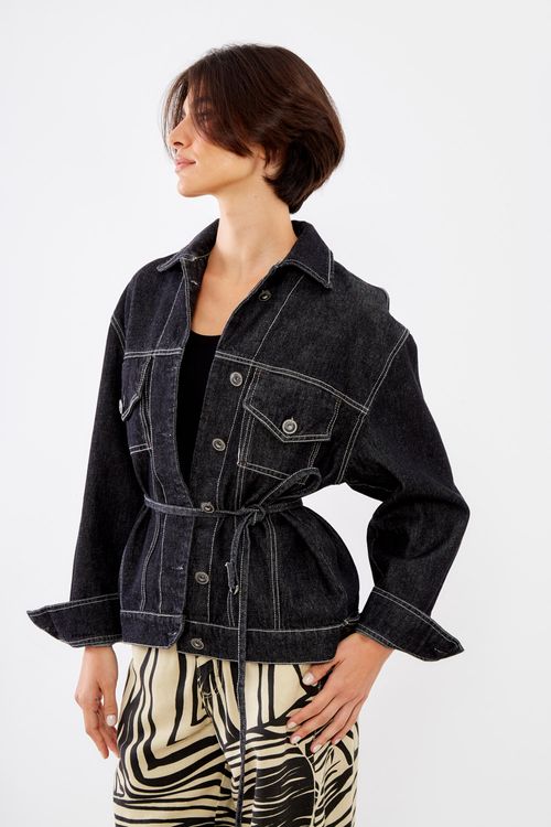Jaqueta Jeans Cinto Black - Jeans