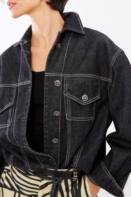Jaqueta Jeans Cinto Black - Jeans
