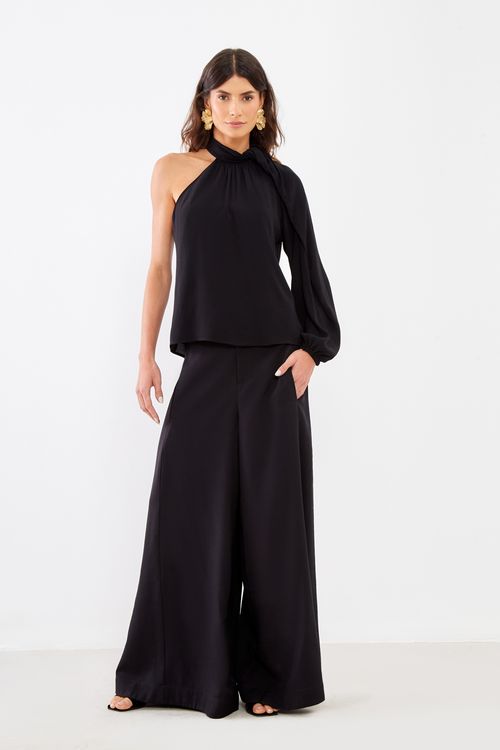 Blusa Casual Ombro Só - Preto