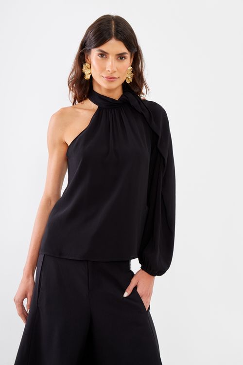 Blusa Casual Ombro Só - Preto