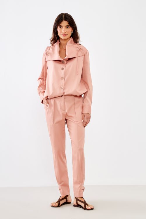 Casaco Casual Botões - Rosa Manha
