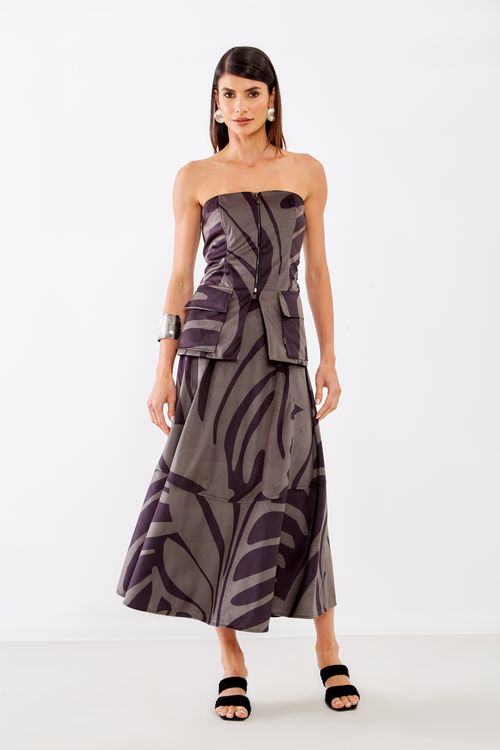 Saia Midi Estampa Vetor - Est Vetor