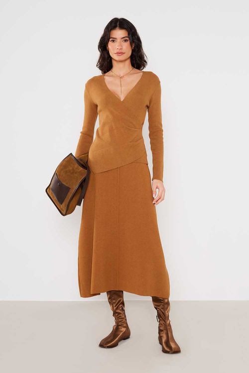 Blusa Tricot Transpasse - Curcuma