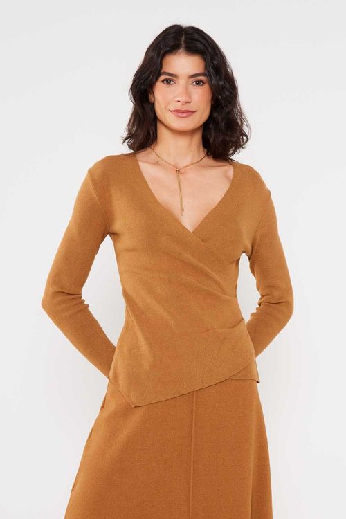 Blusa Tricot Transpasse - Curcuma