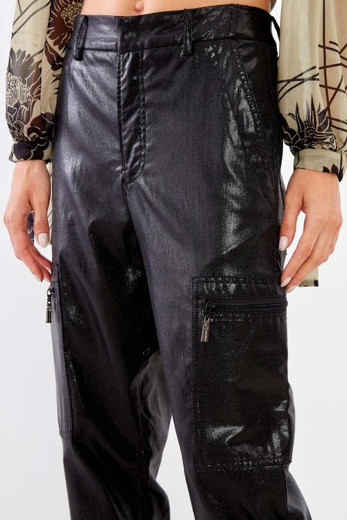 Calça Sarja Bolso Zíper - Preto