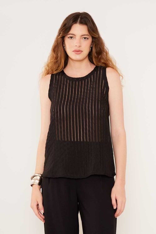 Blusa Regata Mix - Preto
