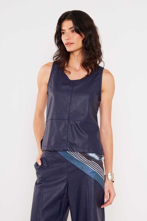 Blusa P.u Alças - Azul Marinho