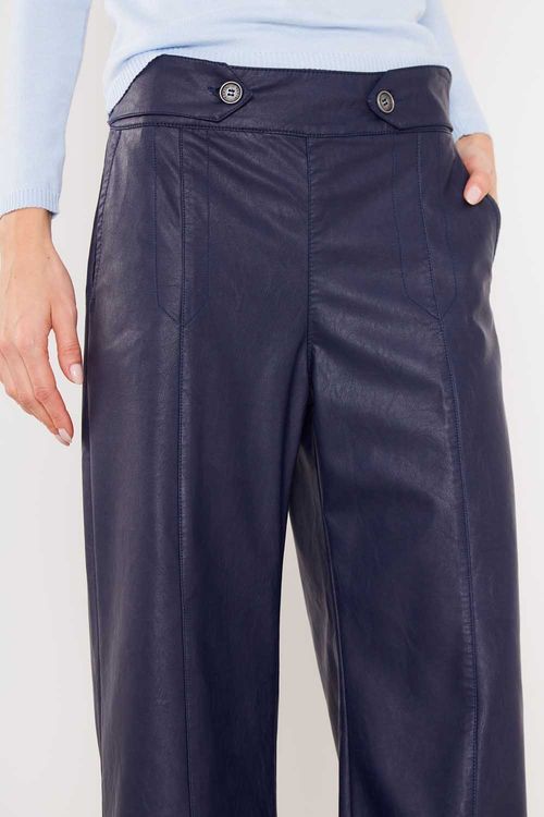 Calça P.u Detalhe Botão - Azul Marinho