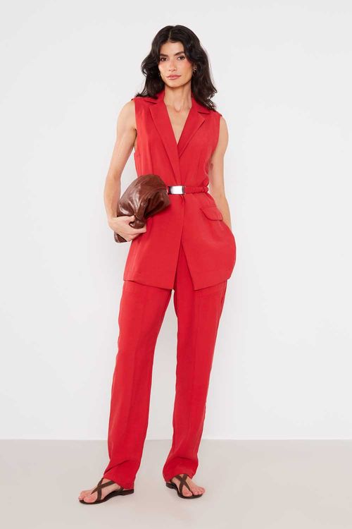 Calça Cós Transpassado - Vinho Grenache