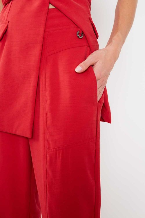 Calça Cós Transpassado - Vinho Grenache