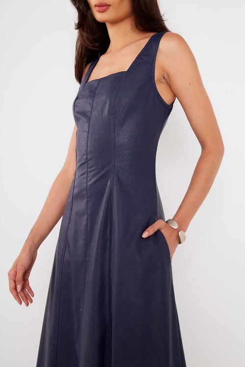 Vestido Alfaiataria P.u - Azul Marinho