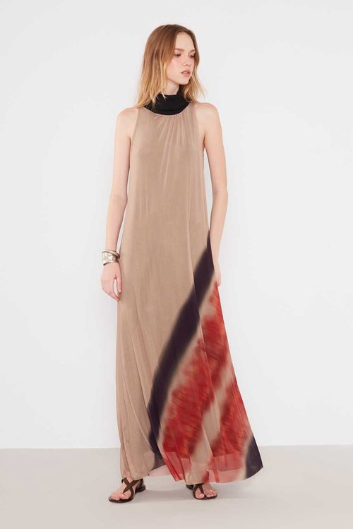 Vestido Tule Estampa Raya - Est Raya