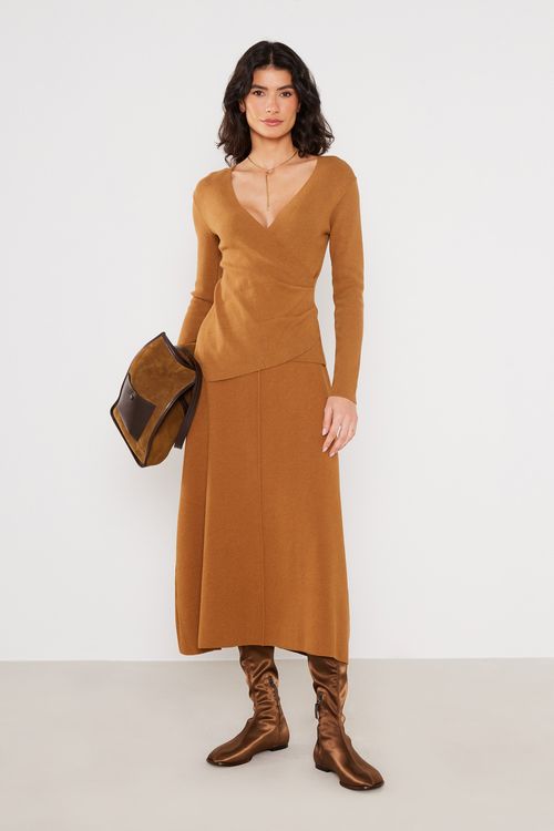 Saia Tricot Reta - Curcuma