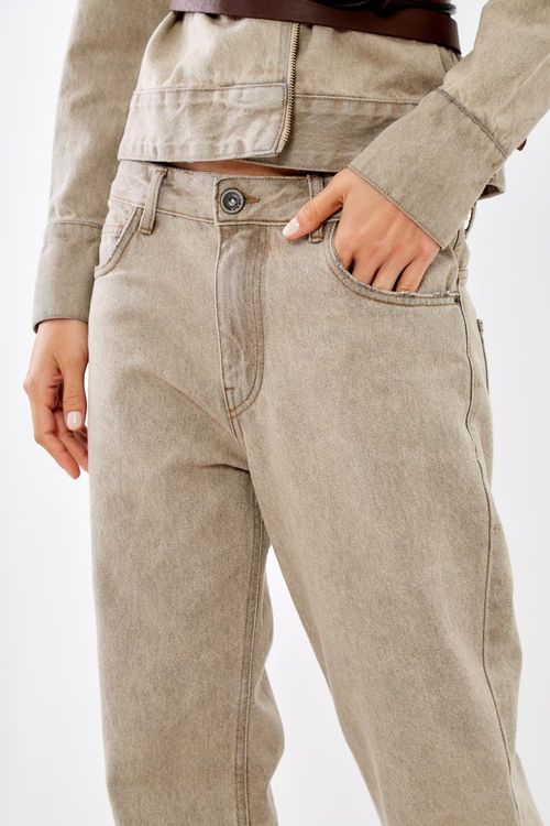 Calça Jeans Boca Reta Stone - Jeans