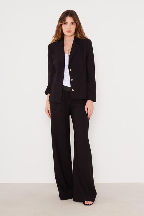Blazer Alfaiataria Elástico - Preto