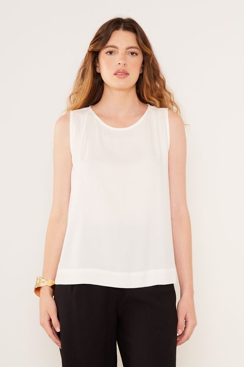 Blusa Casual Decote Degage - Off White