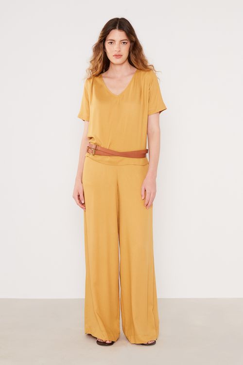 Blusa Casual Decote v - Amarelo Dijon