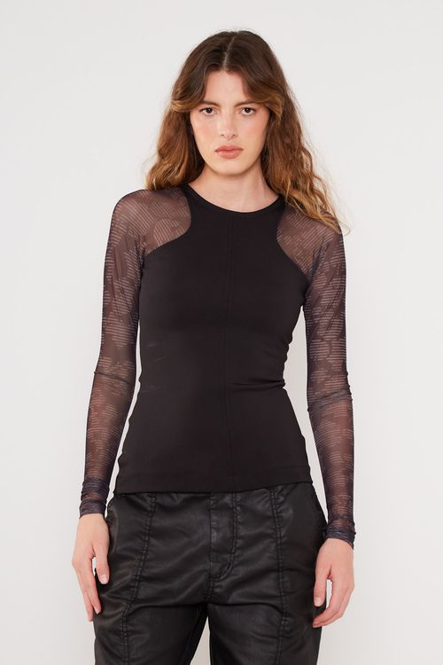 Blusa Malha Tule Estampa Petúnia - Est Petunia Mini