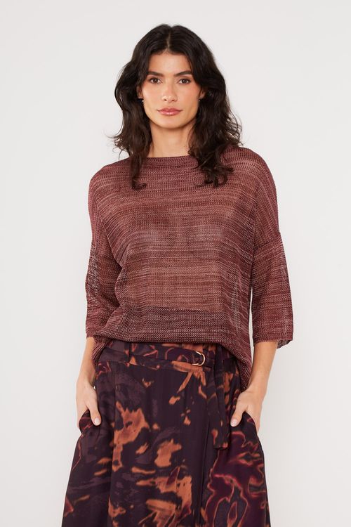 Blusa Tricot Telinha - Vermelho