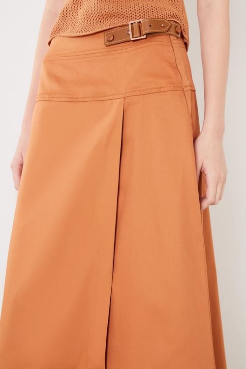 Saia Transpassada Casual - Khaki