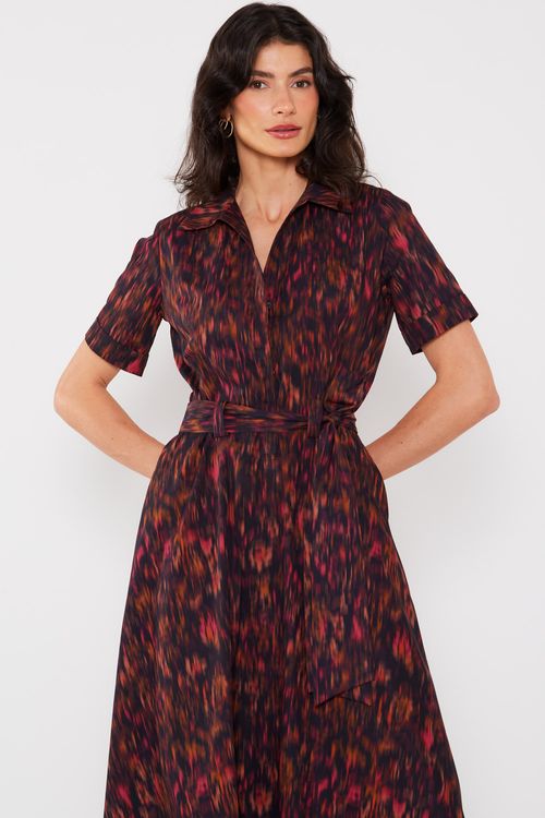 Vestido Manga Estampa Brie - Est Brie