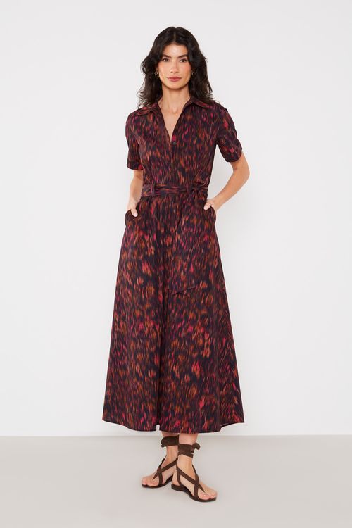 Vestido Manga Estampa Brie - Est Brie