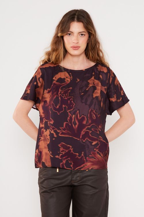 Blusa Manga Estampa Moka - Est Moka