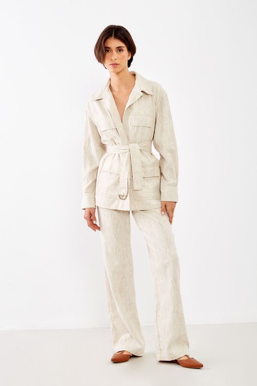 Casaco Sarja Jacquard - Cru