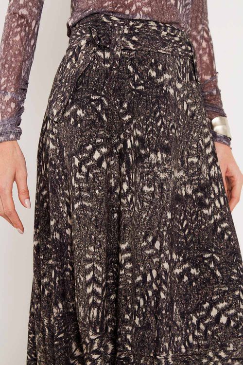 Saia Midi Estampa Alada - Est Alada