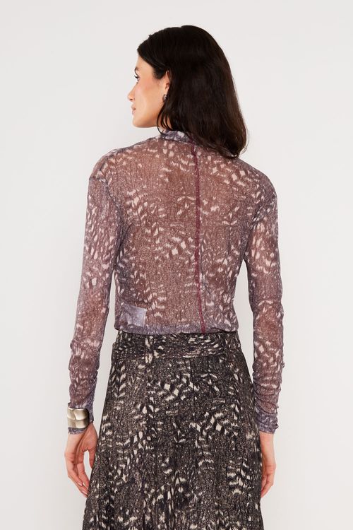 Blusa Tule Estampa Alada Black - Est Alada
