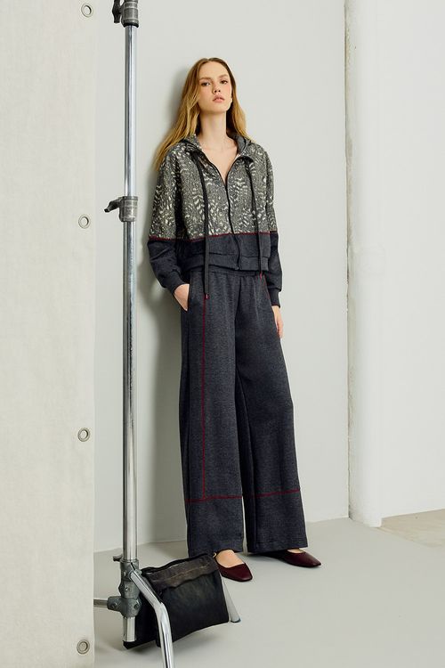 Calça Malha Detalhe Alada Black - Mescla