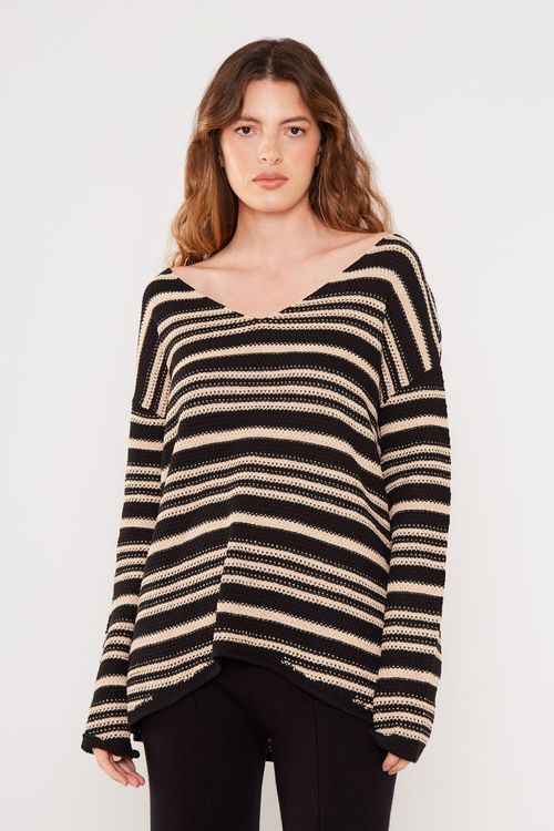 Blusa Tricot Listrada Textura - Off White