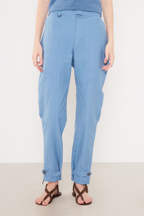 Calça Casual Detalhe Barra - Azul Cold