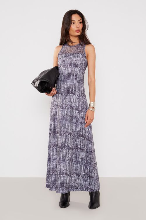 Vestido Malha Estampa Silver - Est Silver