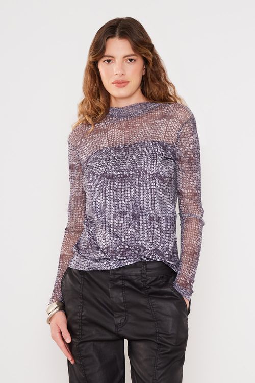 Blusa Tule Estampa Silver - Est Silver