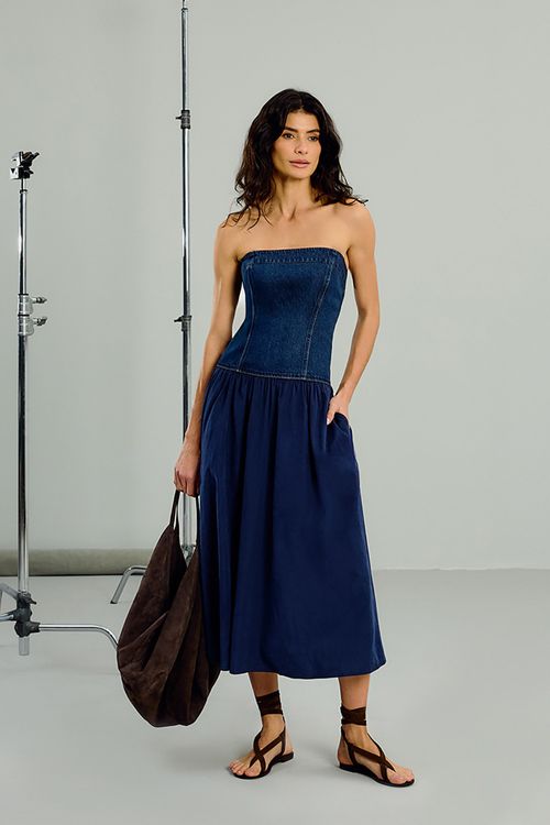 Vestido Jeans Mix Techno - Jeans