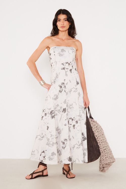 Vestido Sem Alça Estampa Cinis - Est Cinis