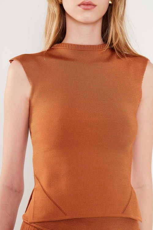 Blusa Tricot Manga Japonesa - Caramelo