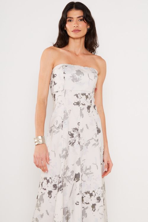 Vestido Sem Alça Estampa Cinis - Est Cinis