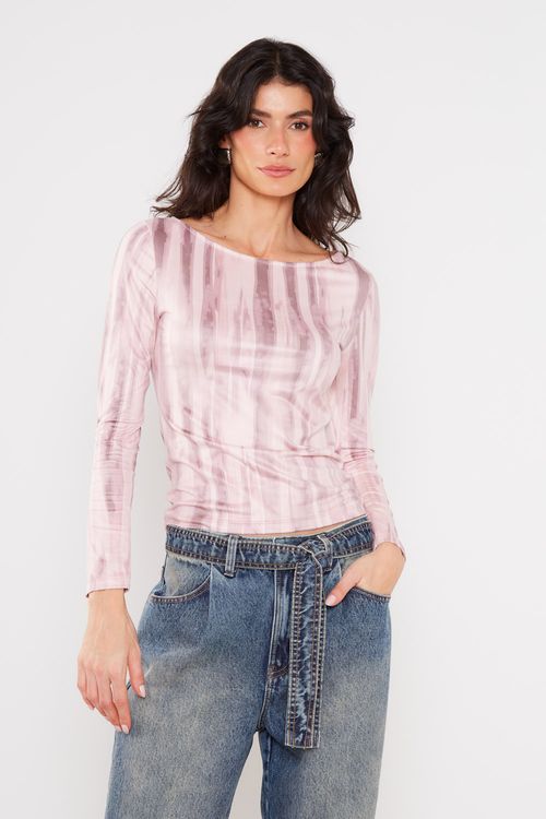 Blusa Malha Estampa Viena Listra - Est Viena Listra