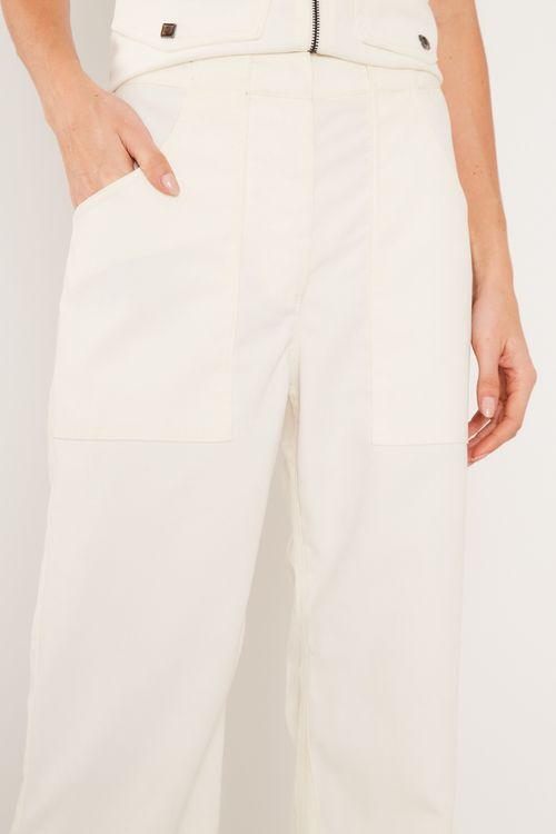 Calça Alfaiataria Recortes - Off White