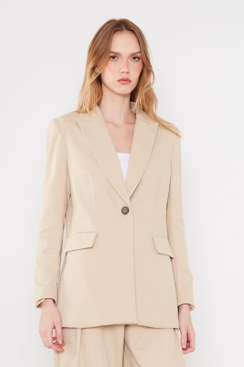 Blazer Alfaiataria Básico - Bege Areia