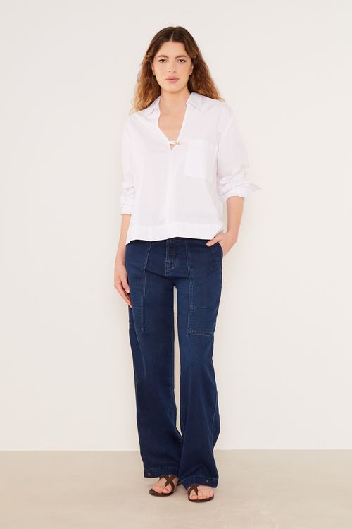 Calça Jeans Baggy Moletom - Jeans