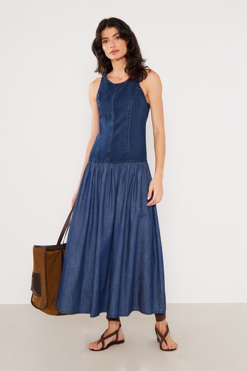 Vestido Jeans Moletom - Jeans
