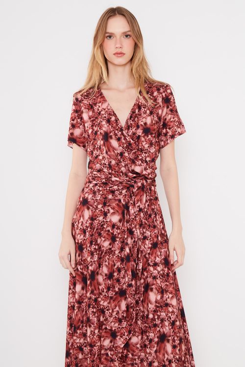 Vestido Midi Estampa Viena Manga - Est Viena