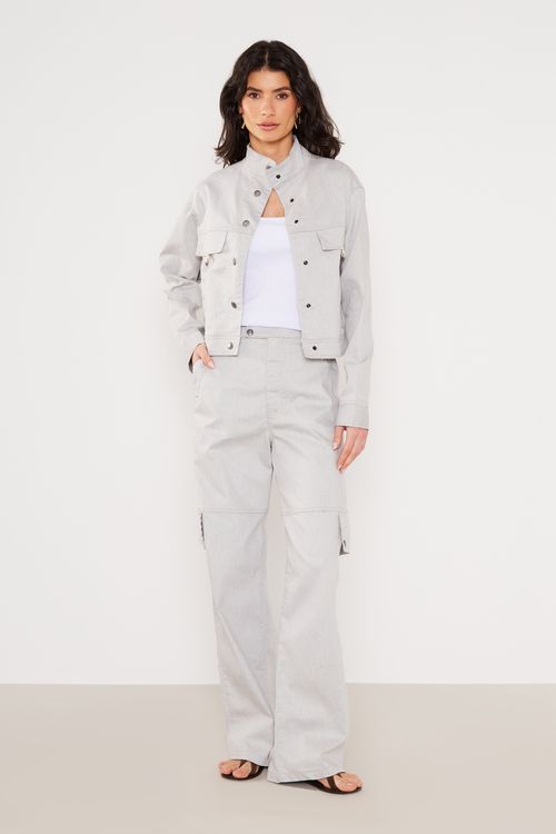 Jaqueta Sarja Pesponto - Cinza Ash