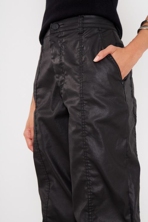 Calça Super Baggy Resinada - Preto